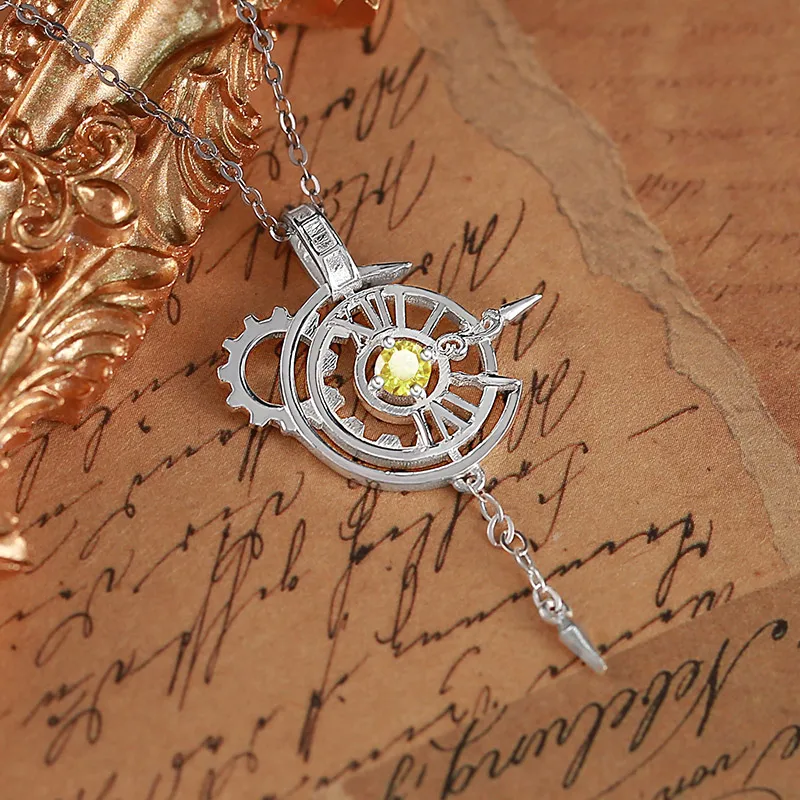 Link Click Anime products Necklace Lu Guang 925Sterling Silver Pendant Qiao Ling Cheng Xiaoshi jewery accessory Children's gift