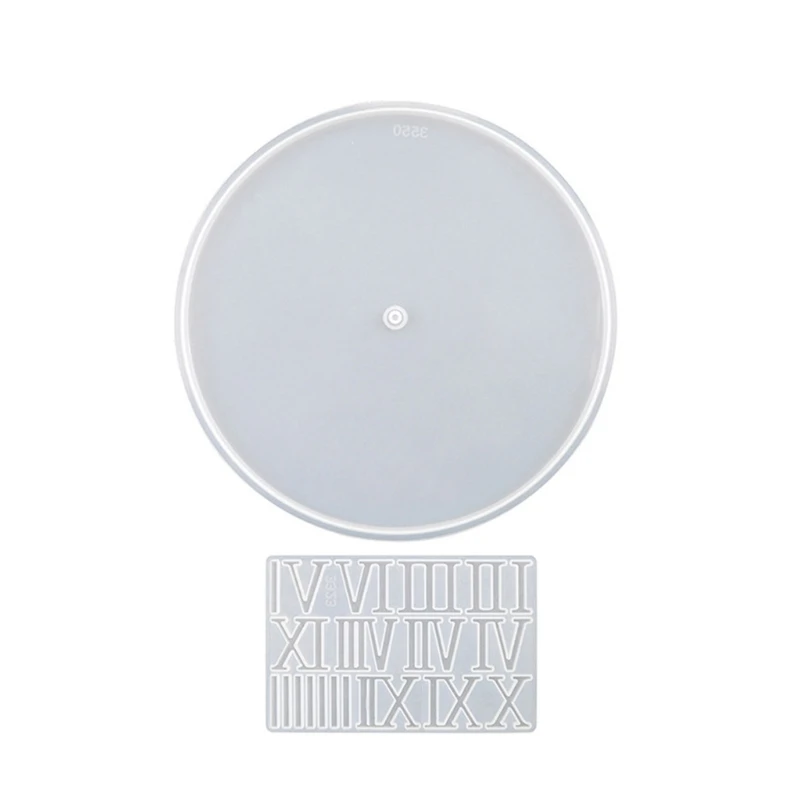 

91AC Clock Silicone Mold Round Epoxy Casting Mold for DIY Resin Craft Home Wall Decor