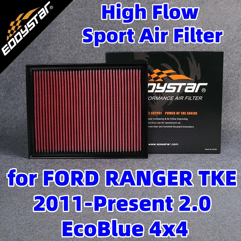 

High Flow Sport Air Filter for FORD RANGER TKE 2011-Present 2.0 EcoBlue 4x4 Washable Racing Intake Filters