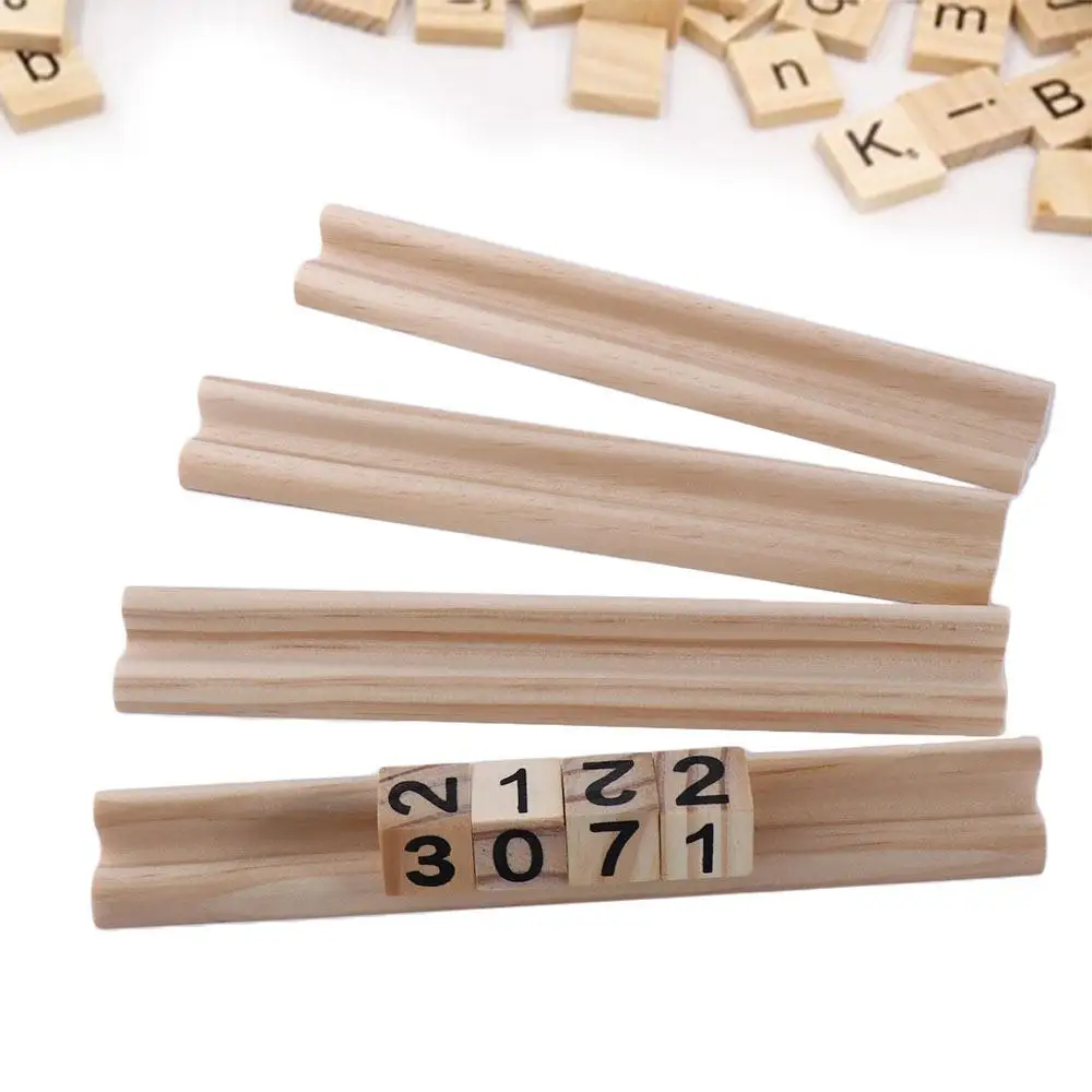 Giocatore professionale Giochi di domino 4 rack Supporti per domino con piedino in legno Supporti per vassoi per domino Rastrelliere per domino in legno Treno messicano