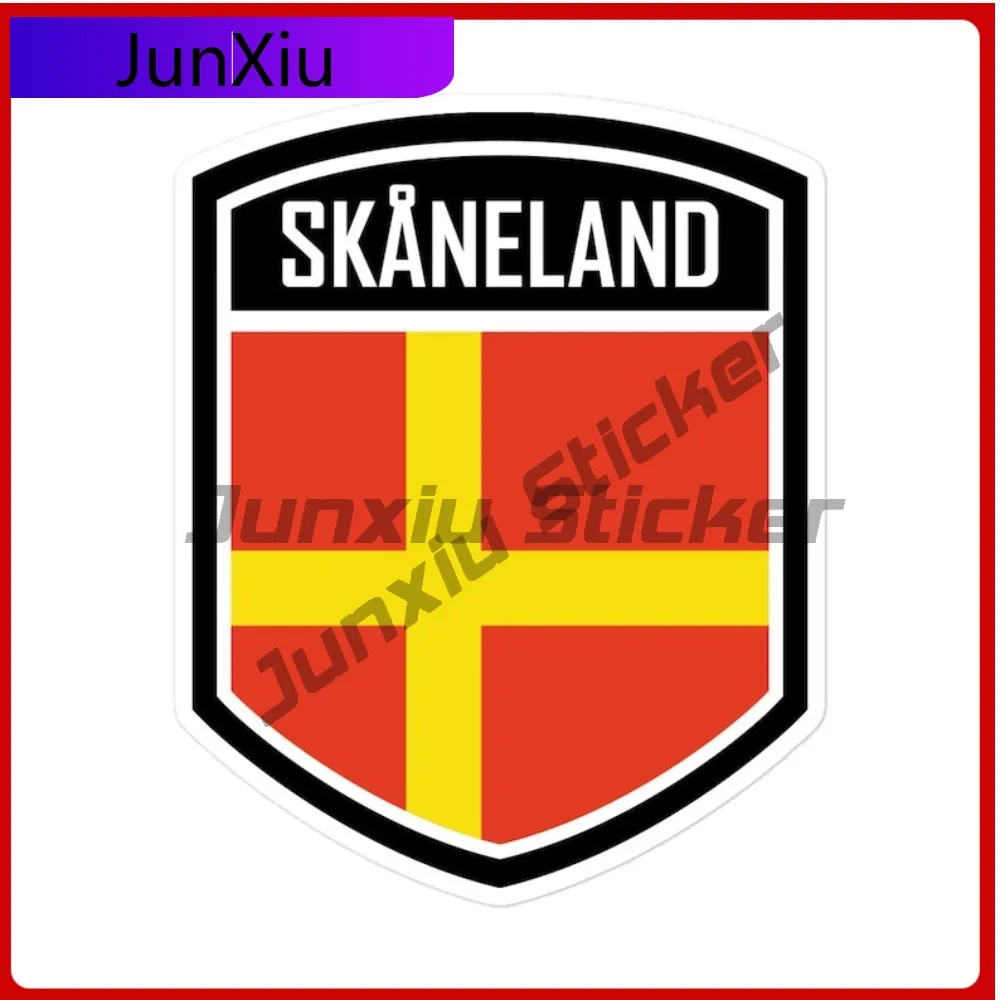 

Skåneland Denmark Flag Personalized Cool Easy Apply Emblem Stickers Waterproof Vinyl Decal No Fade Print and