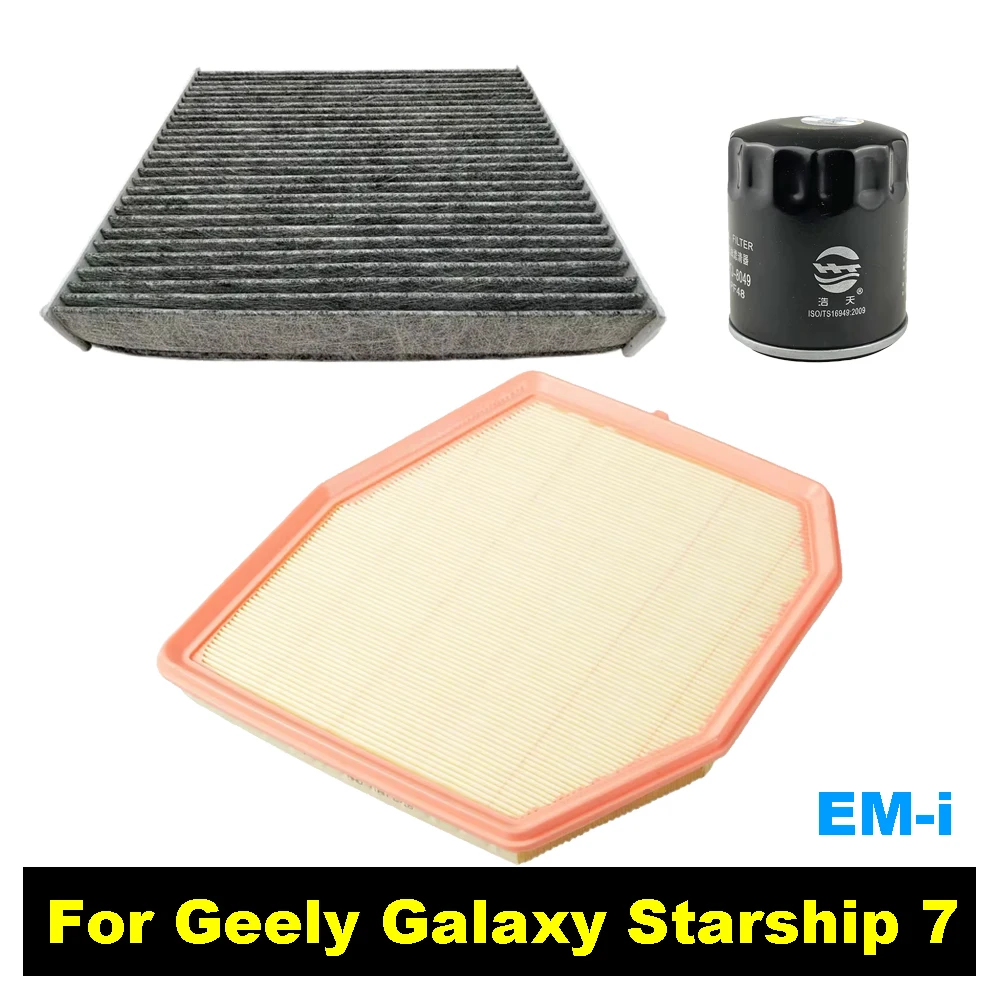 Juego de Filtros para Geely Galaxy Starship 7 EM-i 2024 2025 2026 1.5L-PHEV, Kit de Filtros de Aire y Aceite para Motor y Cabina, Piezas 6608123825 8888397355