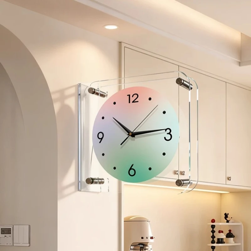 

Двусторонние настенные часы Bauhaus для углового домашнего декора, креативные компактные декоративные часы, минималистичный художественный дизайн, подвесные часы