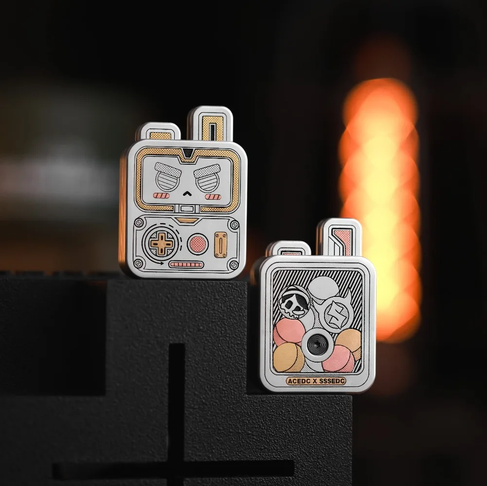 ACEDC Bunny-botón mecánico de Metal con yema del dedo, juguete portátil para aliviar el estrés