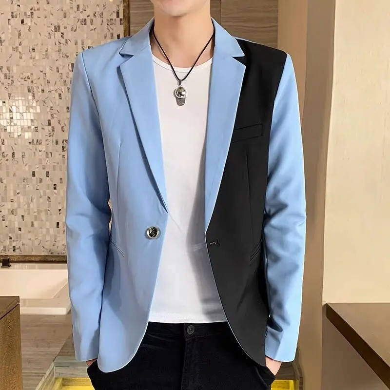 2022 Spring New Gradient Color Suit Jacket Men\'s Streetwear Korean Slim Fit Casual Blazer Wedding Business Clothing Suit Coats