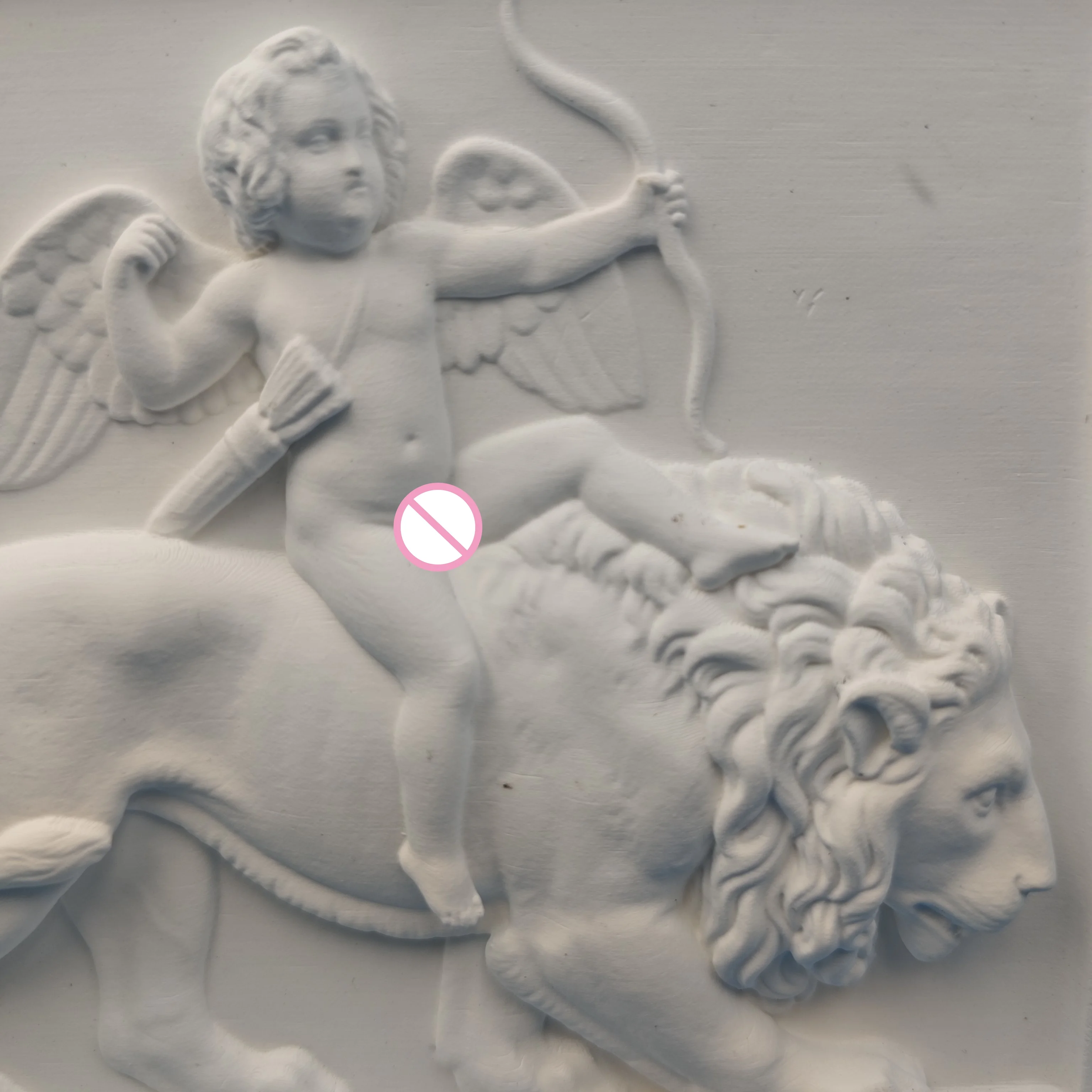 Thorvaldsen Style Sculpture Replica Angel Riding Lion Relief Handcrafted Home Decor Art Statue  statues for decoration