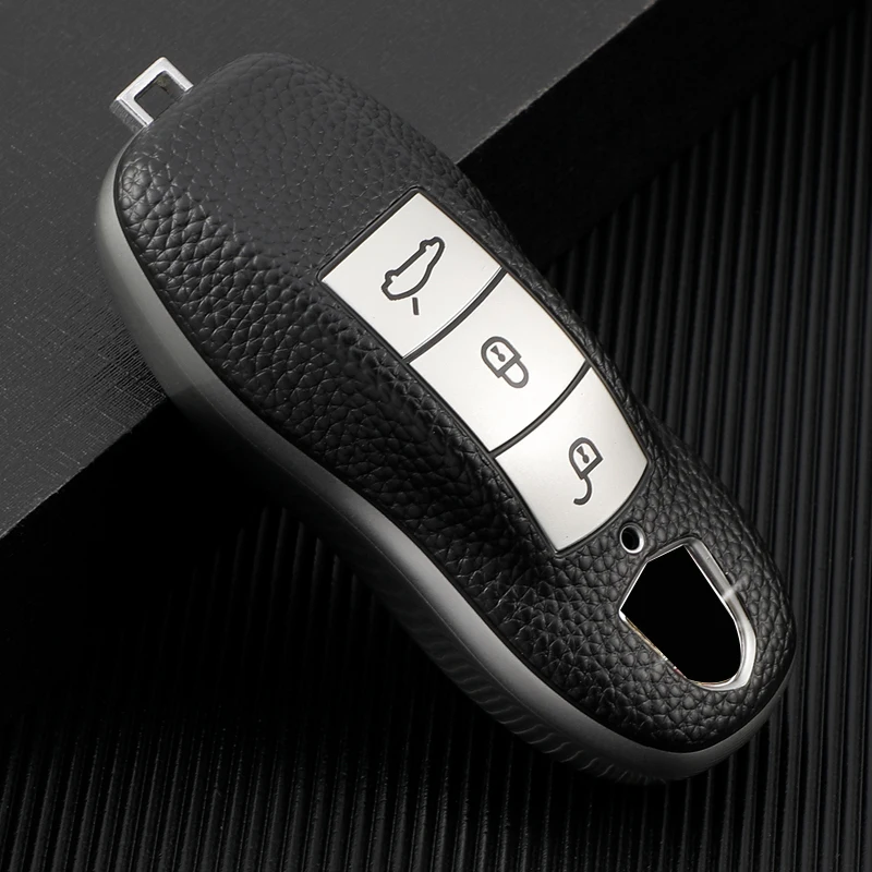 Für Porsche Cayenne pfeffer Macan Carrera Boxster Cayman Panamera alten Schlüssels chutz TPU Leder Auto Smart Key Cover Fall Tasche Hodler