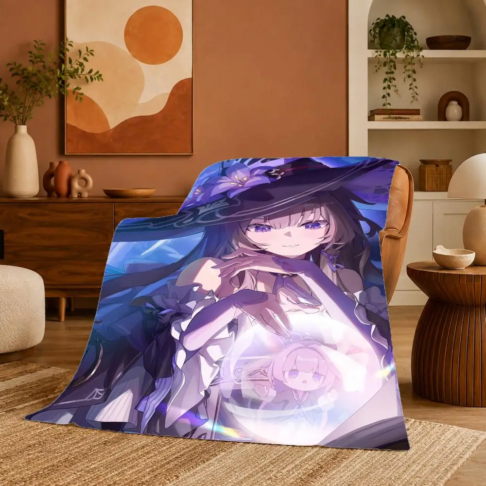 Game Honkai Star Rail Herta Futuristic Throw Ultra Soft Summer Flannel Throw Blanket for Couch, Bed, Office & Travel