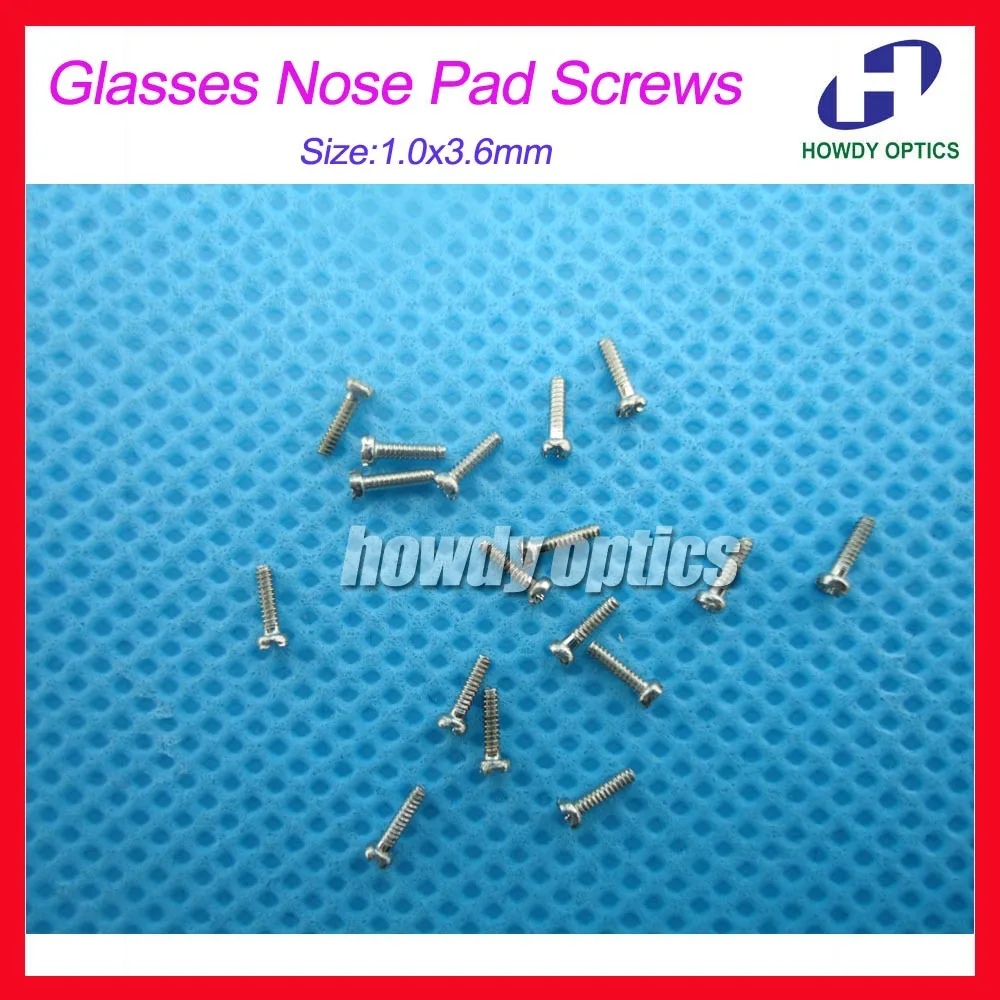 

10000pcs Size 1.0x3.6mm Eyeglass Glasses Screws Nose Pad Screw + Head Slot Eyewear Accessories