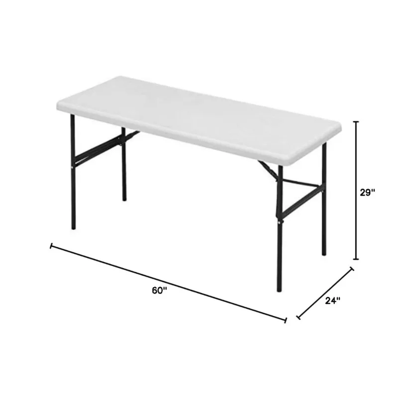 Classic Folding Table, Indoor or Outdoor, 300 lbs Capacity, Platinum Granite, 24