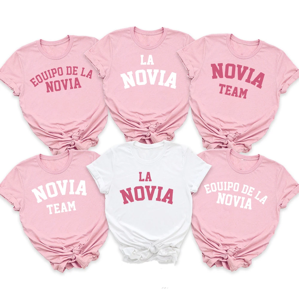 

Equipo De La Novia Spanish Print Shirt Bachelorette Party T-shirt Outfit Team BrideTops Wedding Bride Shower Party Tee T Shirts