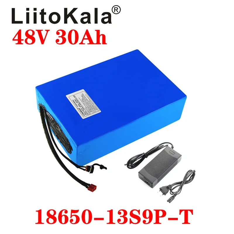 LiitoKala 18650 48V30ah 1000w Lithium Ion BatteryElectric Bike Battery Cell Scooter Plug Can Be Replaced with T  or XT60