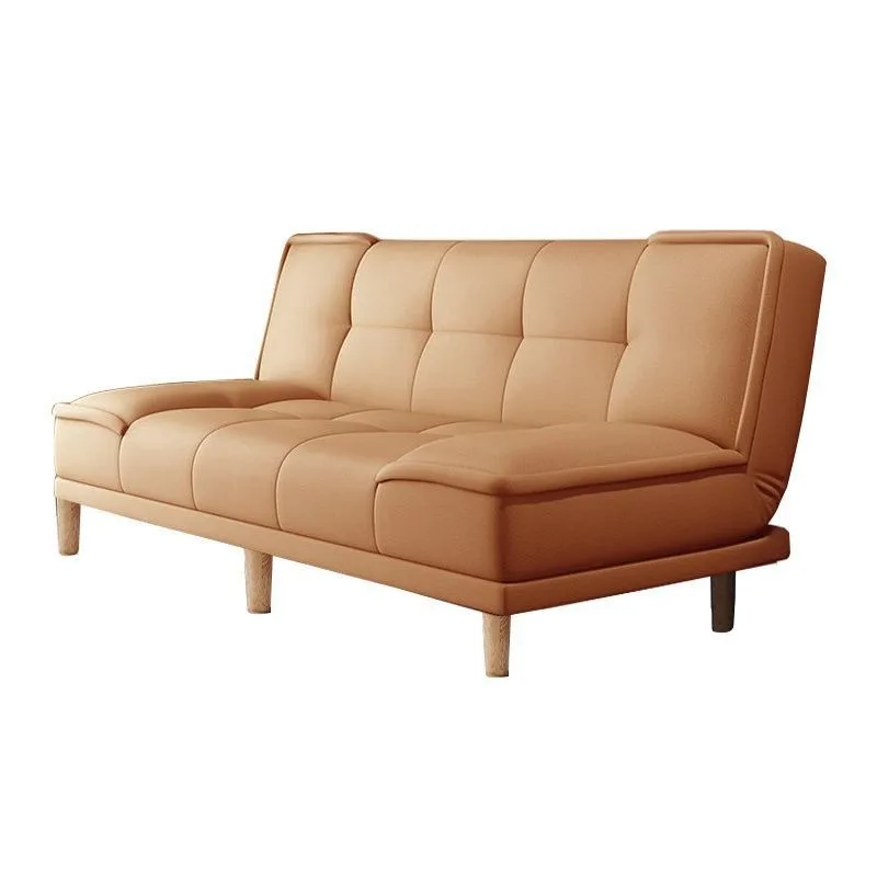 Cat scratch leather multi-functional folding sofa bed dual-purpose small sofa simple living room apartment double fabric sofa