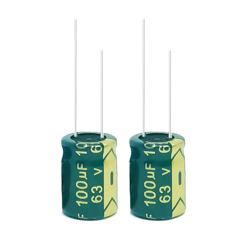 20pcs Electrolytic Capacitor 63V100UF High Frequency Low Resistance Volume 8*12mm 100UF/63V Power Inverter Electrolytic