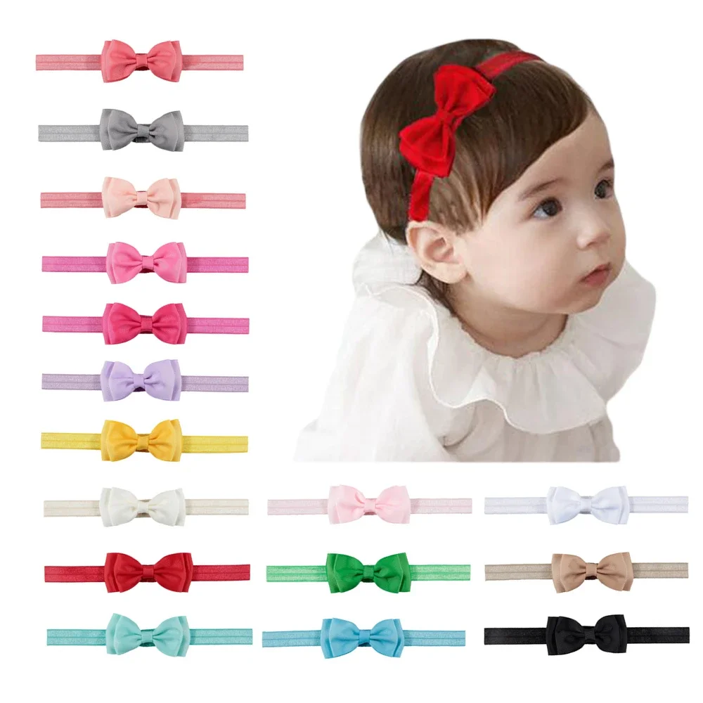 

New 1PCS 8*4cm Double Layer Bows Baby Girls Hairband Grosgain Ribbon Bow Headband Toddler Kids Hair Accessories Photo Props