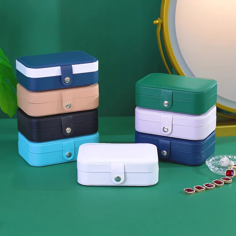 

Travel Jewelry Box, PU Leather Small Jewelry Organizer For Women Girls, Portable Mini Travel Case Display Storage Holder Boxes
