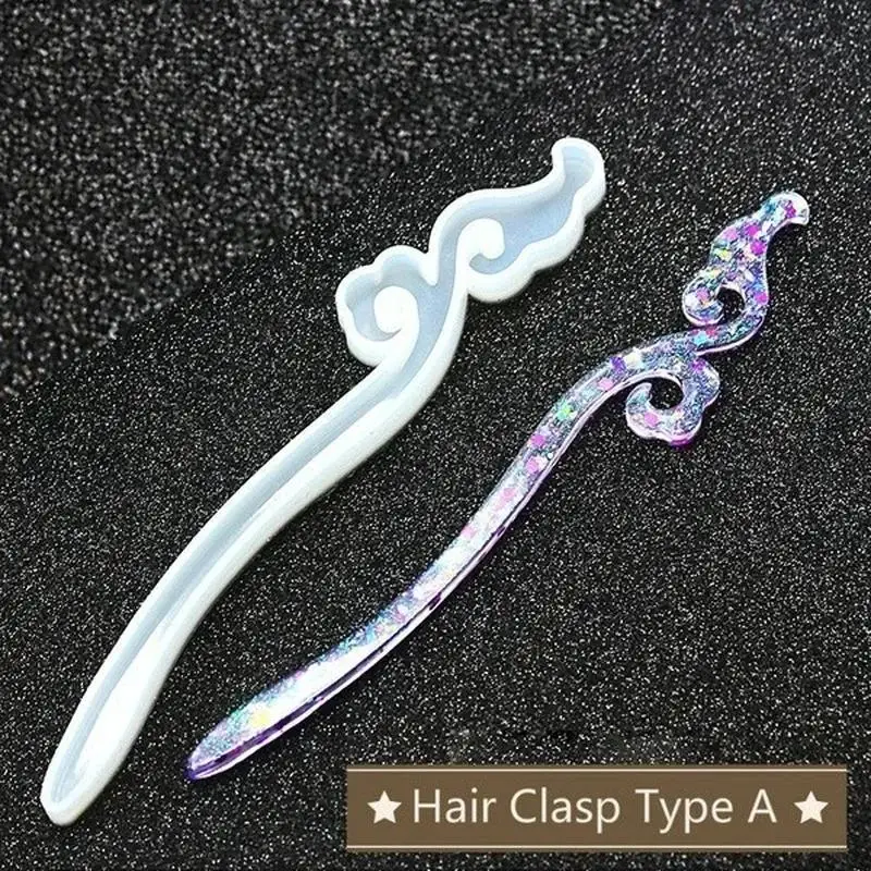 جديد شفاف دبوس الشعر سيليكون قالب خاص للراتنج DIY بها بنفسك الشعر صنع المجوهرات قالب راتنجات الايبوكسي قوالب السيدات الشعر الزخرفية