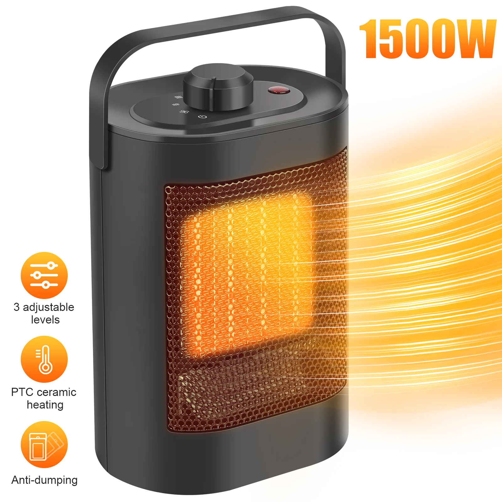 1500W 220V Electric heater Home Heater Thermostat air warmer radiator room heater Portable fast heat 3-Gear adjust Heater