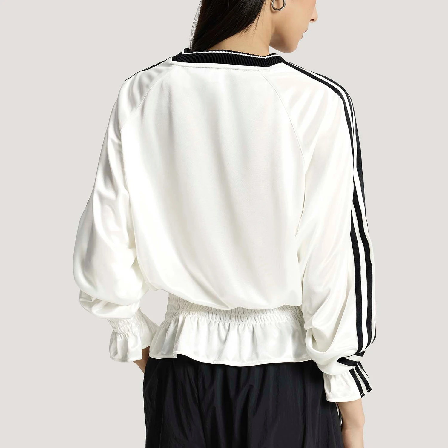Adidas Authentic Three Leaves Women's Fashion Casual Drawstring Knit T-Shirt KS2879