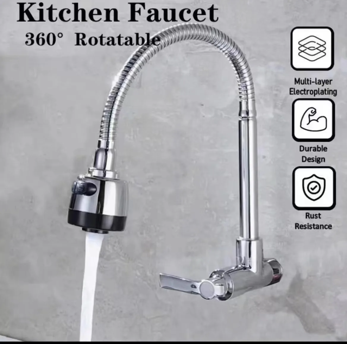 Kitchen wall single cooling universal vegetable basin faucet kitchen stainless steel sink balcony bathroom faucet