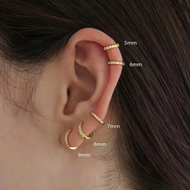 1Pair Minimalist Stainless Steel Earrings, Compact Clip‑on Design, Pierced Earrings for Thin Ear Cartilage, Conch and Earlobes