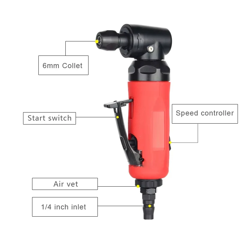 90/115° Elbow Pneumatic Engraving Grinder Industry Wind Grinder Tire Repair Grinder Sander for Ironwork Woodwork Tire