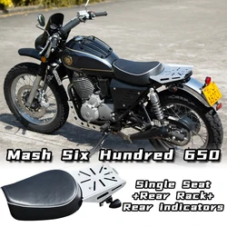 Customized For Mash Six Hundred 650 Motorcycle Single Back Seat Cushion Modification Accessories Leather Material