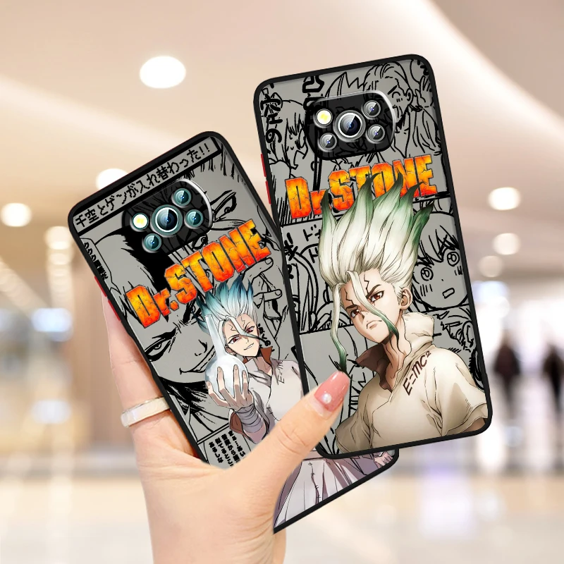 

D-Dr.STONE Anime Cool Cute Frosted Translucent For Xiaomi Mi Poco X5 X4 X3 M6 M5S M5 M4 M3 F5 F4 F3 GT Pro 5G Cover Phone Case