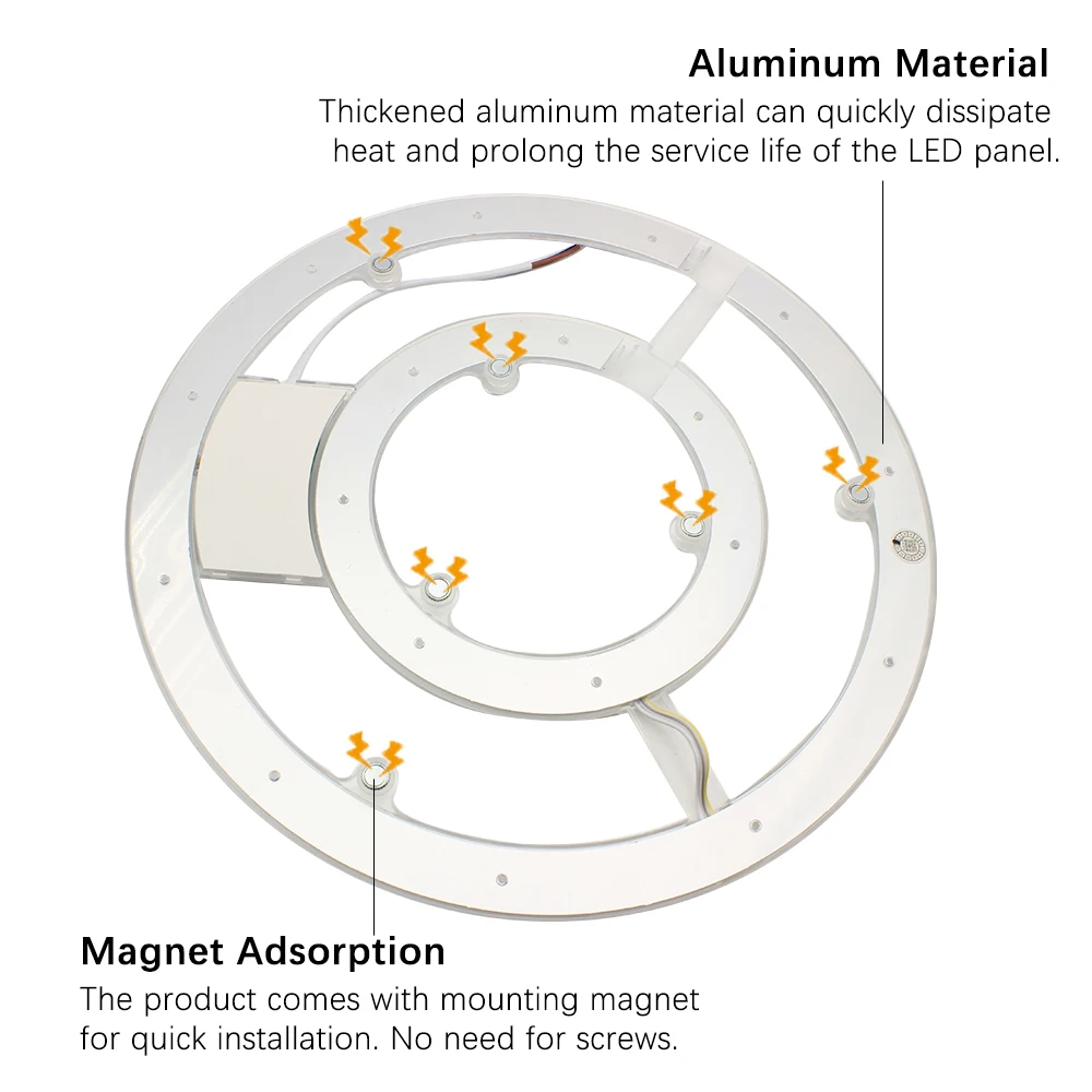 Imagem -05 - Painel de Led 220v Substituição de Luz de Teto Módulo Regulável 60w Círculo Redondo Módulo de Placa de Luz para Luzes de Ventilador de Teto