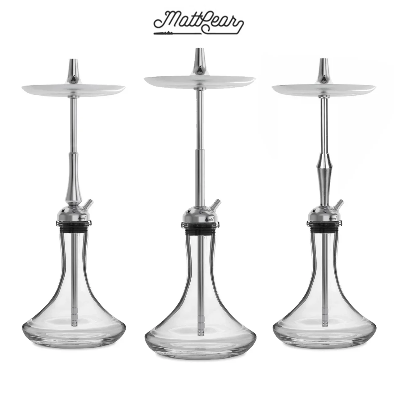 MattPear Ready S Pro ART Hookah Shisha Set 304 Stainless Steel 56cm Single Pipe With Glass Bottle