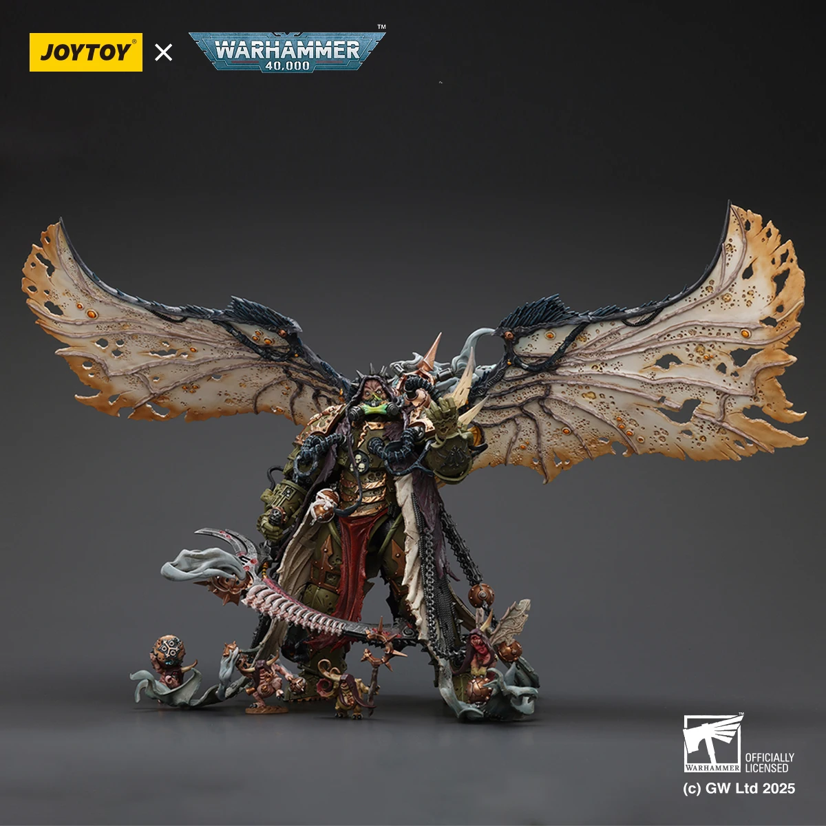 Figurka akcji JOYTOY Warhammer 40K Mortarion 1/18 Demon Primarch Nurgle Figurka Anime z Ruchomymi Stawami Model Kolekcjonerski Zabawka