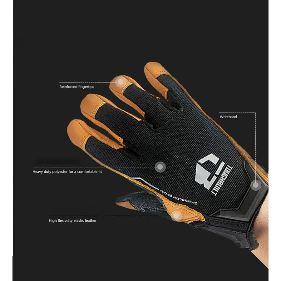 TOUGHBUILT TB-G04-L / TB-G04-XL Sheepskin Work Gloves Warm Touch Screen Leather Wearable Work Gloves Labor Protection