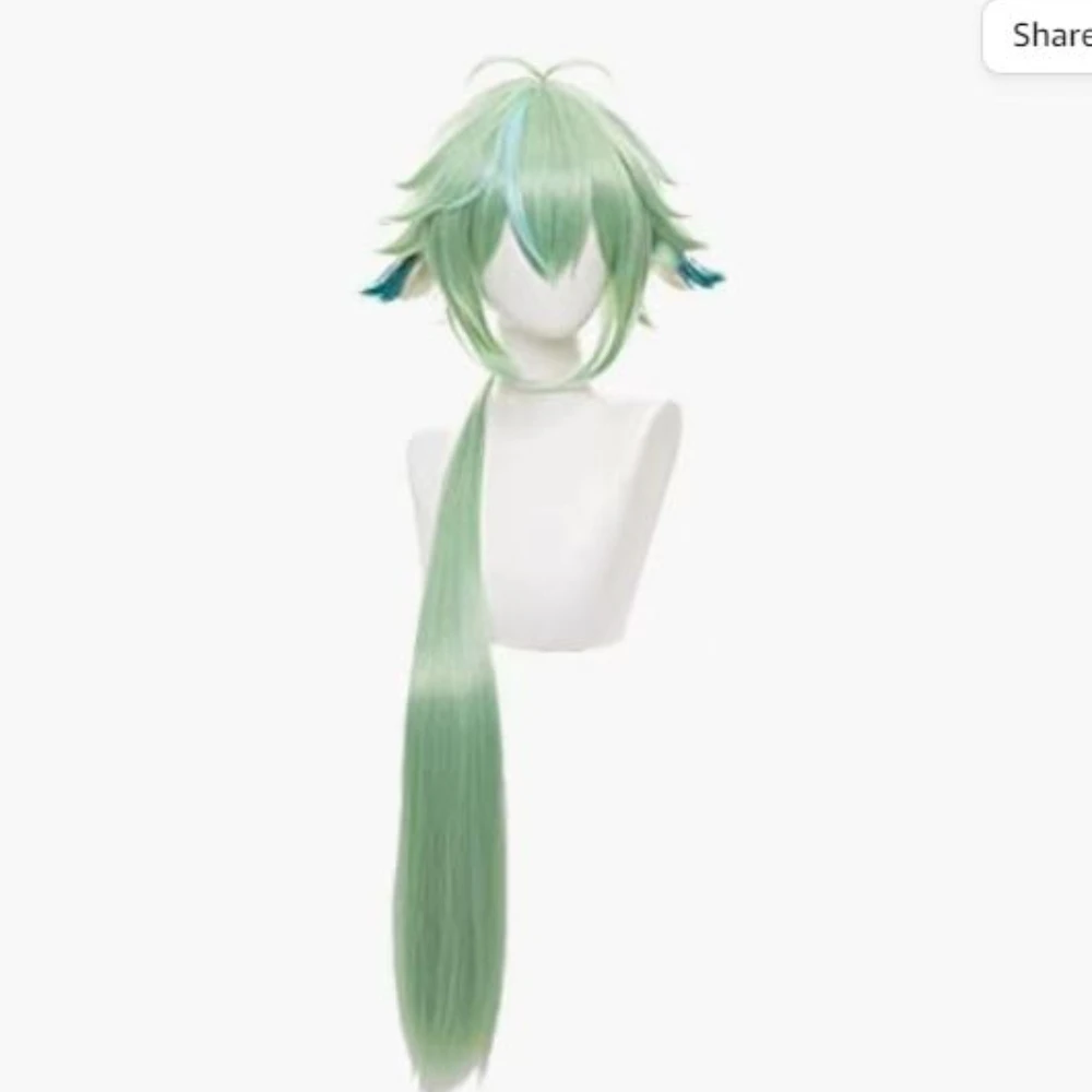 Genshin Impact Sucrose Cosplay Long Wig Green Apple Wig Cosplay Anime Cosplay Wigs Heat Resistant Synthetic Wigs Halloween