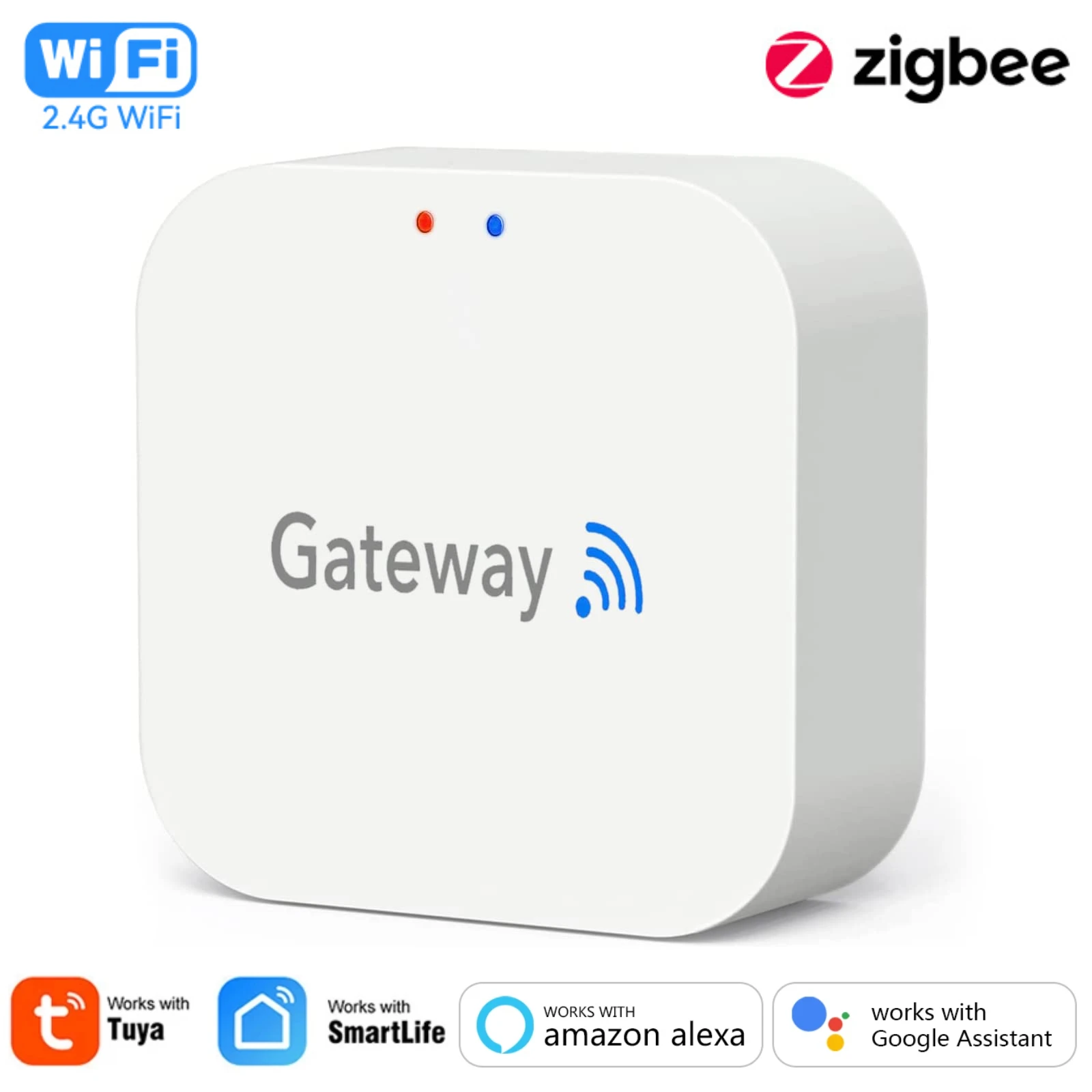 Tuya Smart Home ZigBee 3.0 Gateway Hub 2.4G WiFi Bridge Smart Life APP Remote Control Voice Works With Alexa Google Assistant