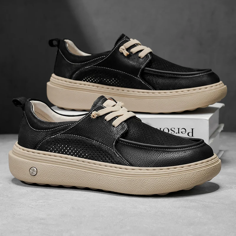 

Брендовый дизайн, топсайдеры, обувь для вождения, роскошные лоферы, мужская кожаная повседневная обувь, мужская модная дышащая повседневная обувь на толстой подошве