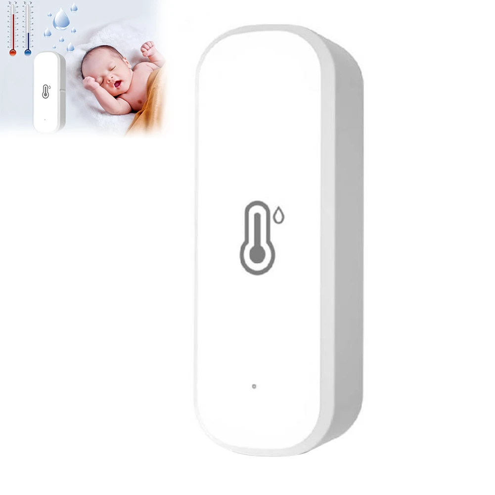 WIFI Temperature Humidity Sensor Indoor Outdoor Hygrometer Thermometer Detector SmartLife Remote Control With Alexa Home