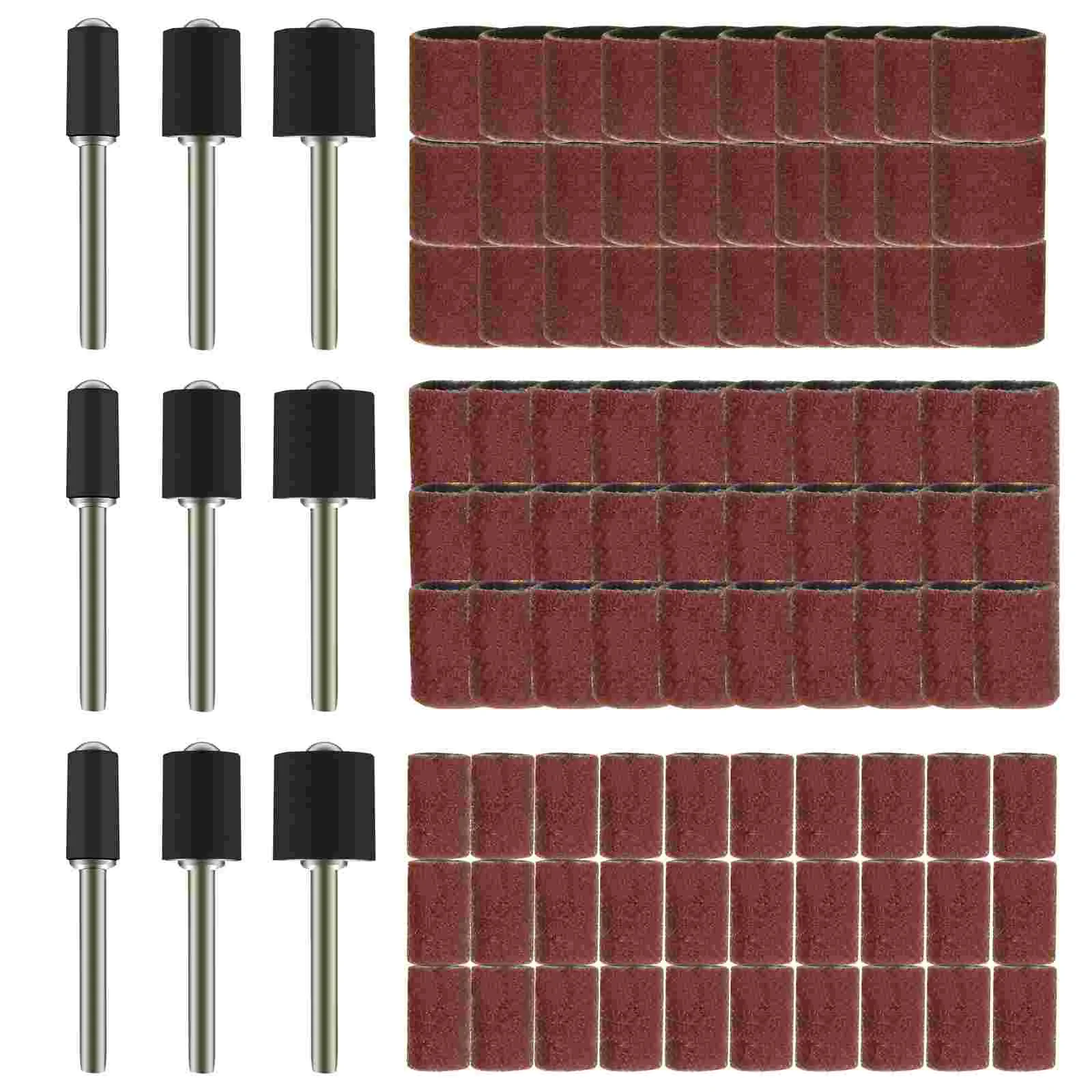 

102 Pcs/set Nail Polishing Circle Sanding Sleeve Mandrel Band Drum Sander Sandpaper for Manicure