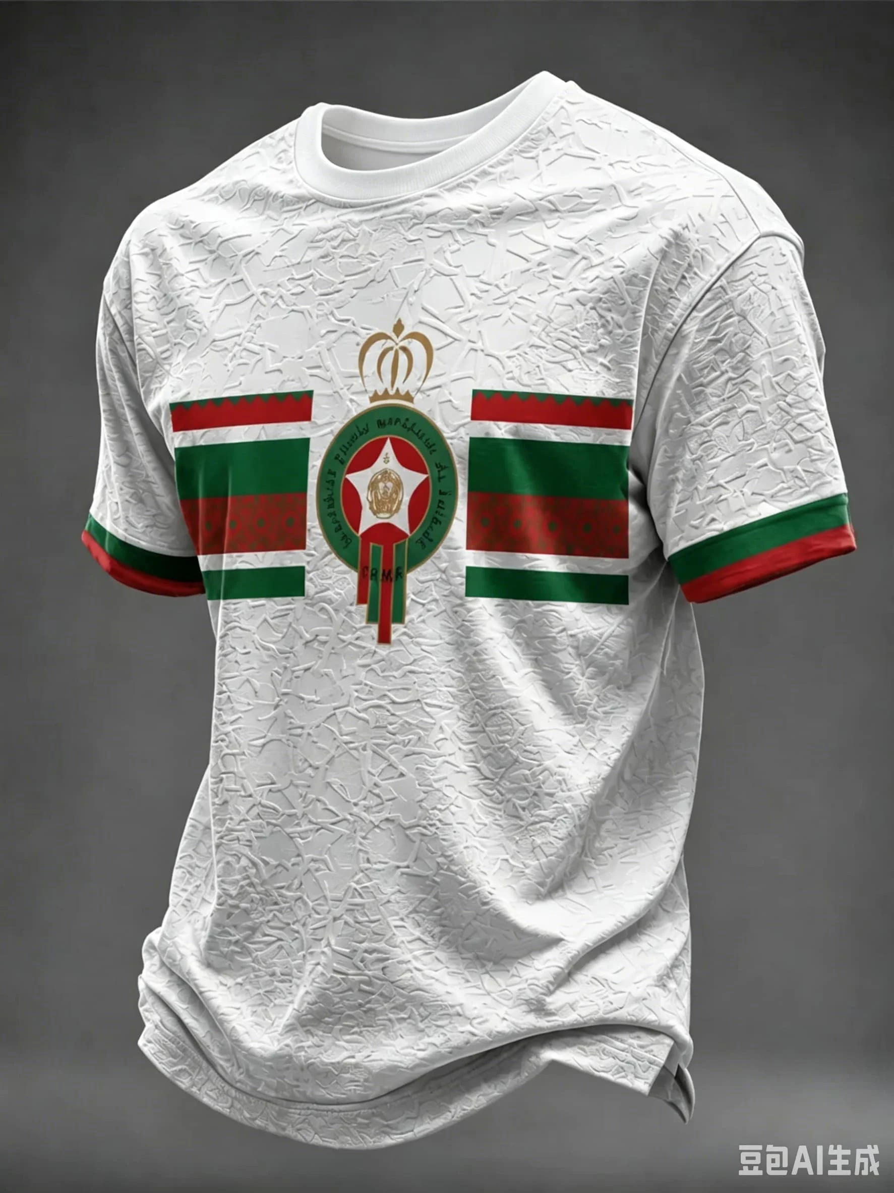 Morocco Team Away Soccer Jersey White Short Sleeve T Shirt Football Unisex Fans Supporter Training Sport Casual Family Kids Tees