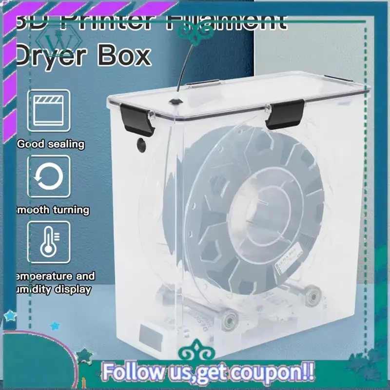 ترقية 2 قطعة ثلاثية الأبعاد خيوط الطابعة صندوق مجفف محكم ومقاومة للرطوبة مراقبة في الوقت الحقيقي للطابعة ثلاثية الأبعاد PLA ABS خيوط #6