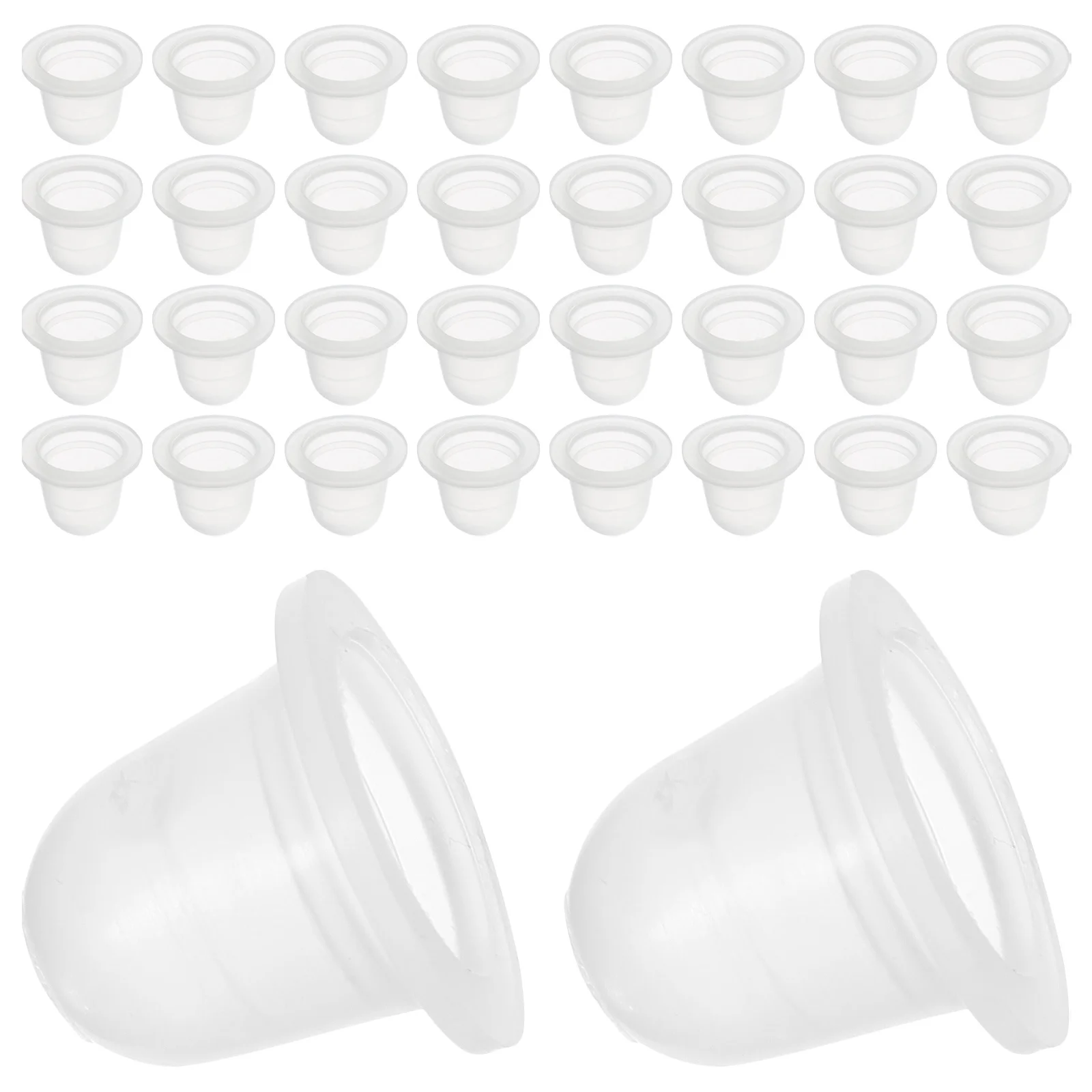 

200pcs Pigment Cups Clear Silicone Ink Containers U Shaped For Tattoo Artists Reusable Durable Safe Easy Clean Storage Supplies