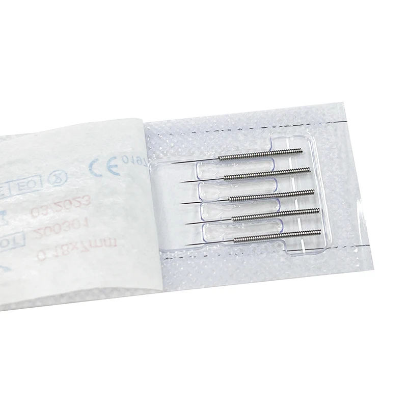 SHENLONG 100 PCS Disposable Sterility Handle Needles Sujok Needles 0.18X7mm Acupuncture Needle Dry Needling Acupoint Health