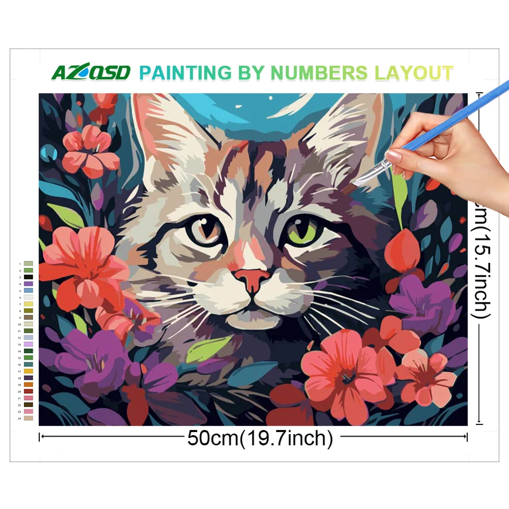 AZQSD Paint by Numbers for Adults Cat Dog Animal Oil Painting Drawing on Canvas Hand Paint Kits Modern Diy Gift Wall Decor