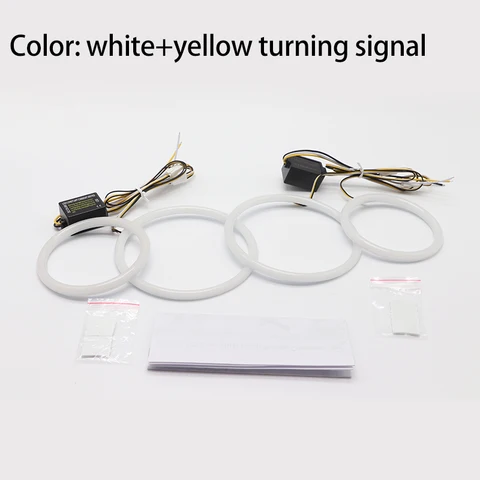 Фара В Сборе С LED Angel Eyes (двухцветная) Для BMW E60 E61 5 Серии 2003-2007, С Переключателем