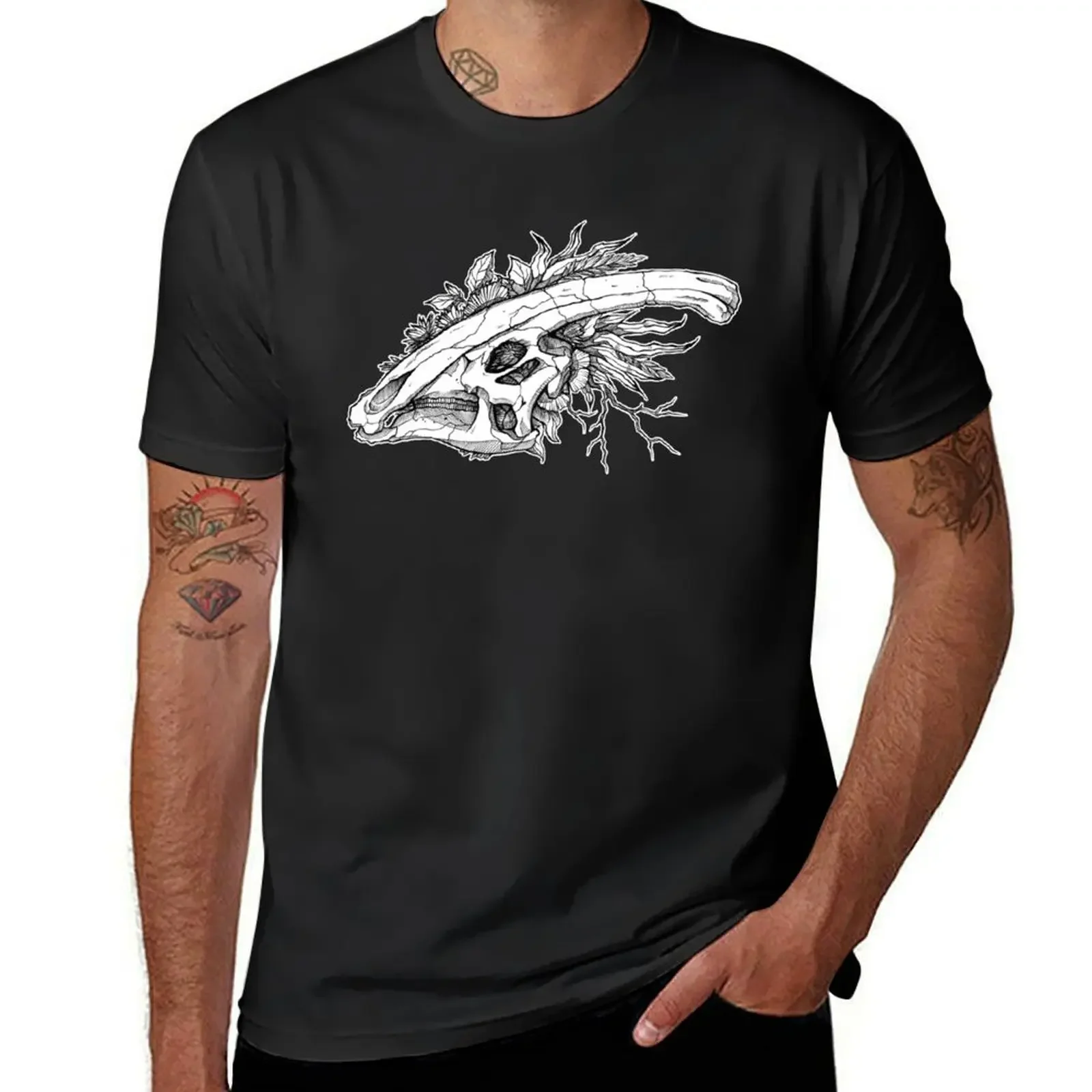 Parasaurolophus Skull 1.1 T-Shirt vintage graphic tee plus sizes anime clothes vintage t shirts workout shirts for men