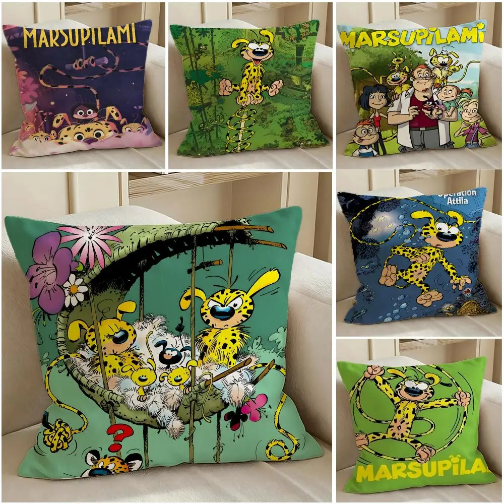 Character Marsupilami Cushion Cover Pillow Short Plush Warm CreamStylel Cushion for Living Room Bedroom Sofa Ideal for Gifting