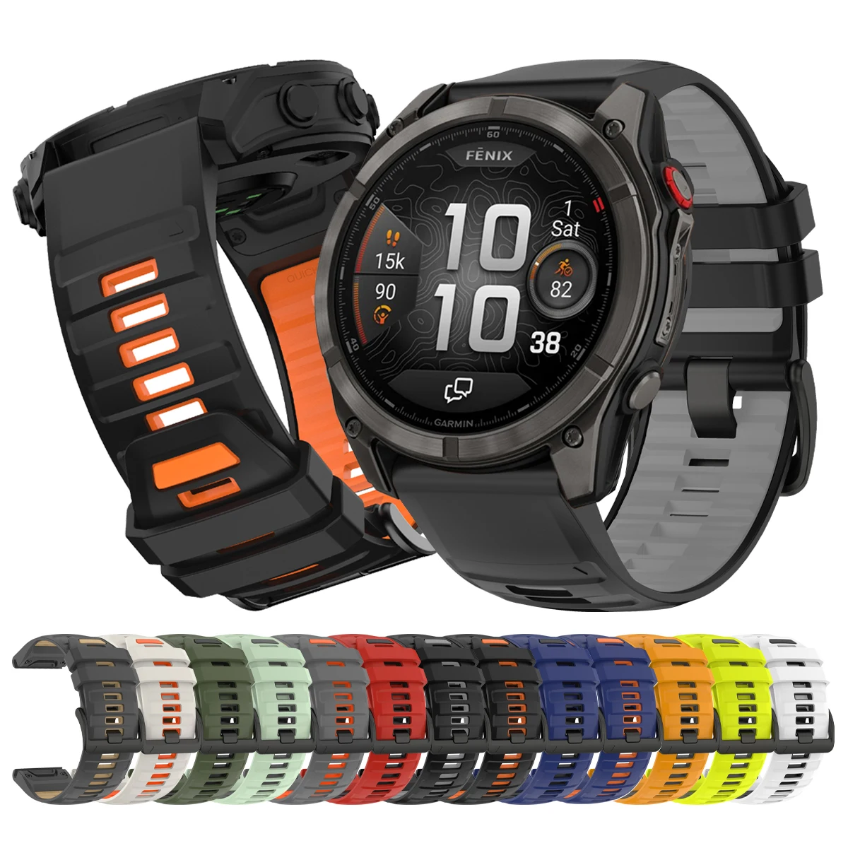 QuickFit 26mm 22mm Fenix8 Uhrenarmband für Garmin Fenix 8pro E 7 7X 6 6X 5 5X/Quatix 8/Enduro 3/Instinct 3 Silikonarmband