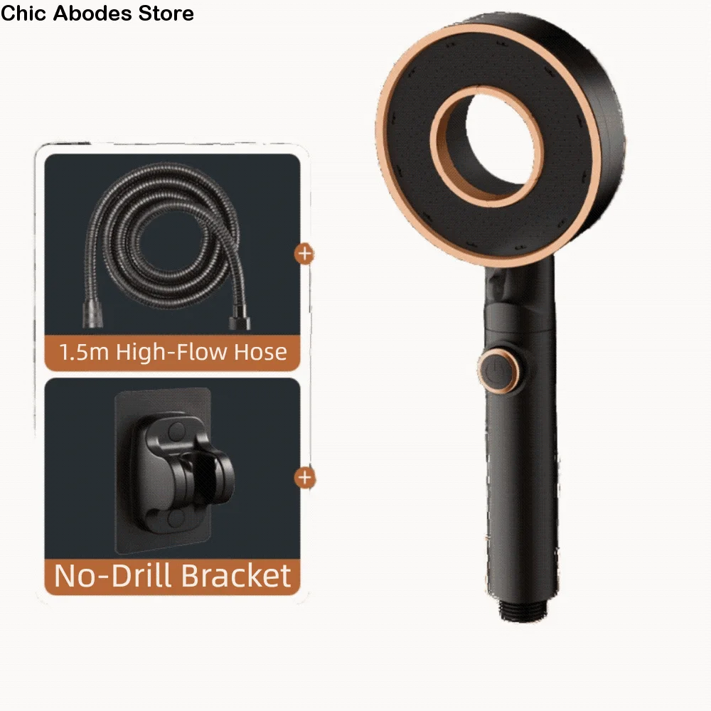 

Насадка для душа высокого давления с одной кнопкой, регулируемая пластиковая ручная насадка для душа, распылительная насадка, экономия воды, дизайн