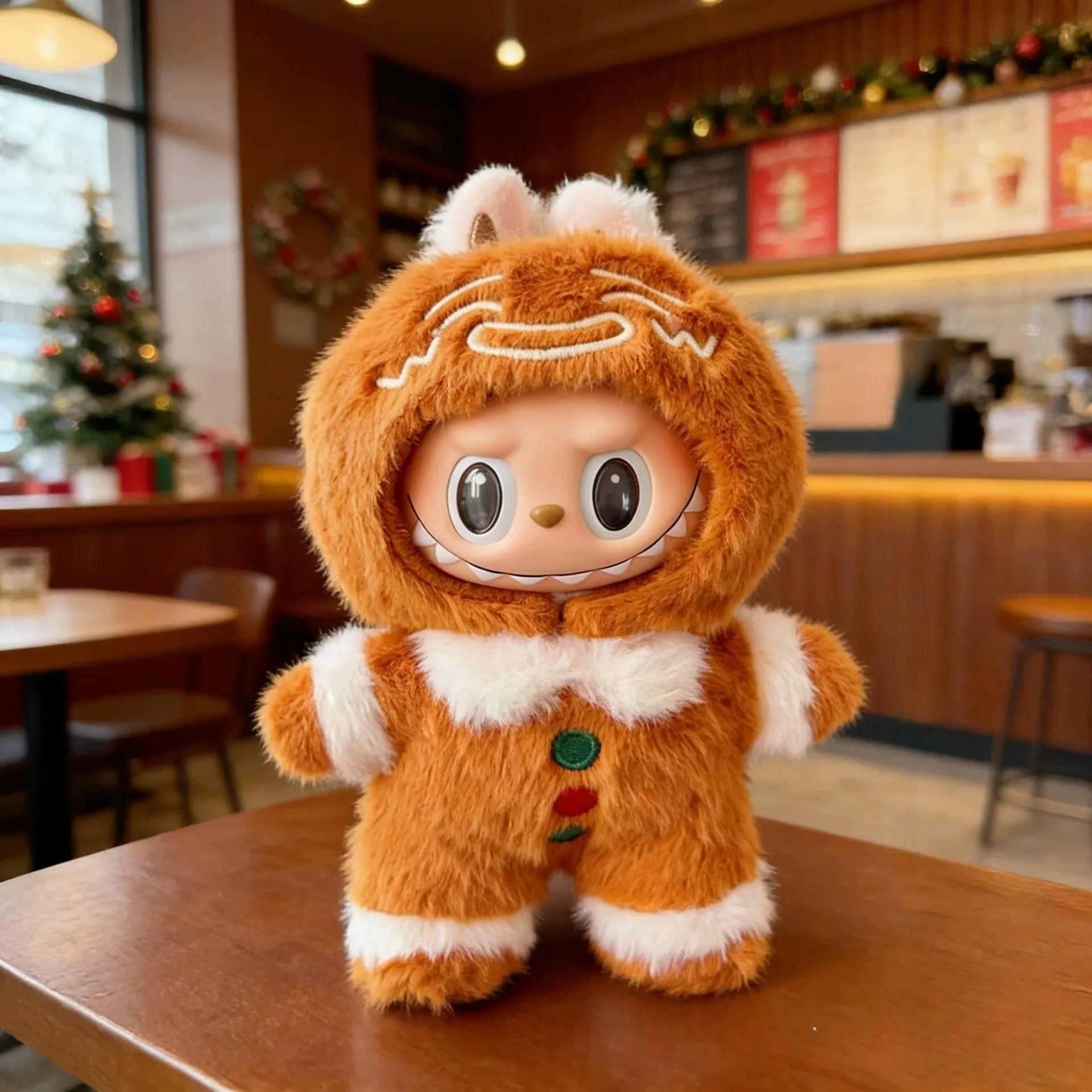 لطيف السنة الجديدة شجرة مجموعة ل V1 V3 Labubu أفخم الملابس لطيف النحل بذلة أفخم دعوى ل 17 سنتيمتر Labubu دمى اكسسوارات