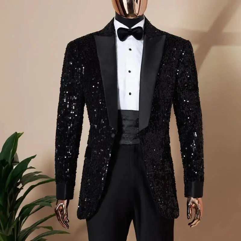 Blazer para hombre, conjunto de 2 piezas, trajes de alta calidad, pantalones, ropa de moda, chaquetas de esmoquin para boda, abrigos de disfraces, 2024，masculino casual novio trajes pantalon de ropa vestir vestido