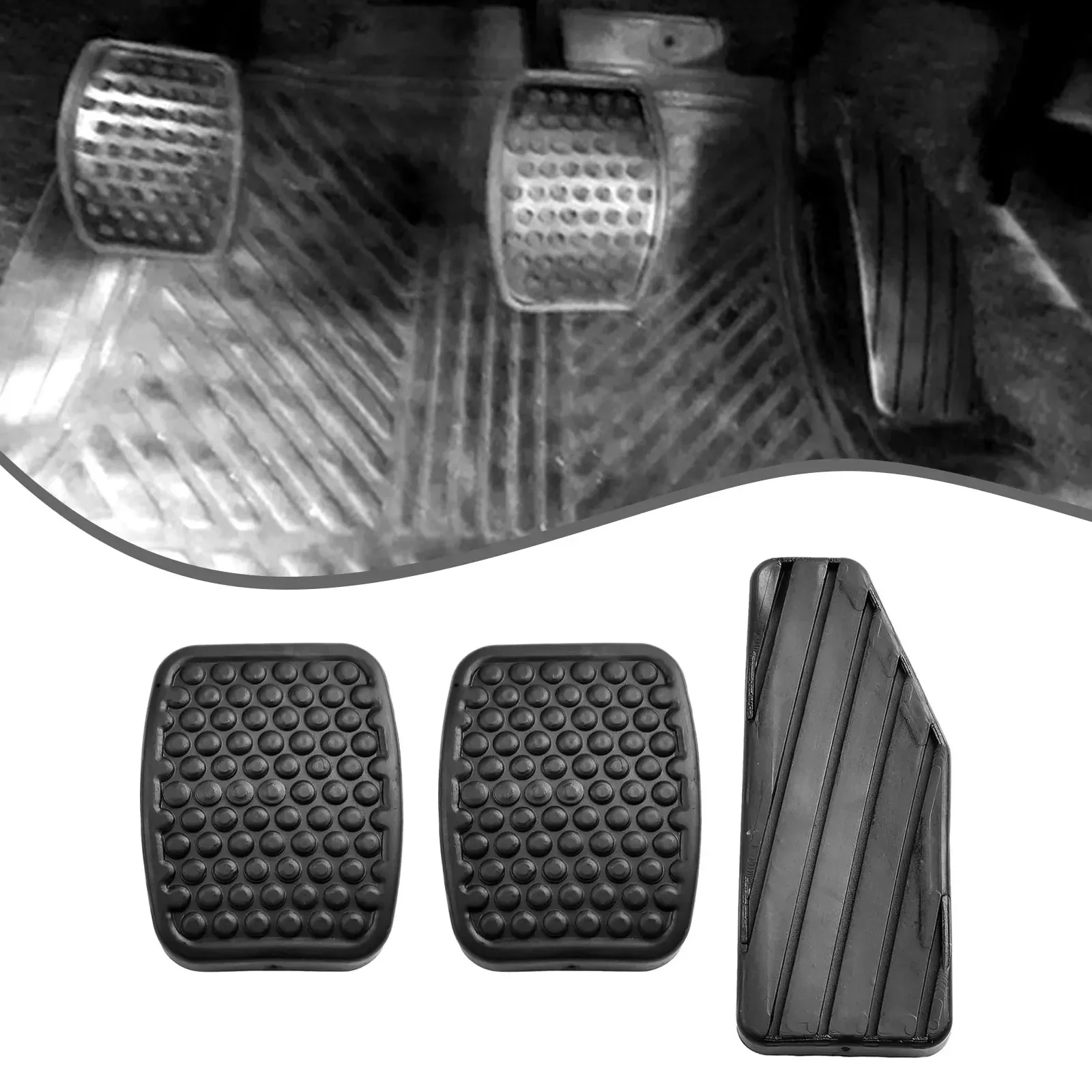 3Pcs Car Brake Clutch Accelerator Pedal Rubber Pad Cover Kit For SUZUKI Swift Samurai Sidekick Vitara TrackerDaewoo Matiz Tico